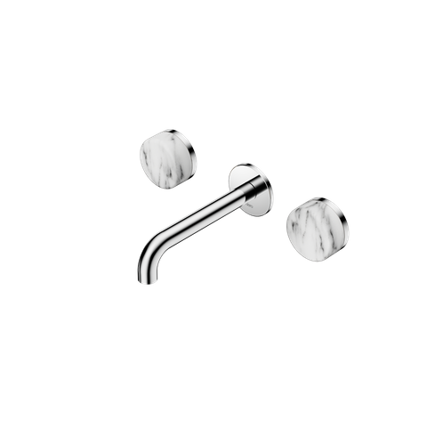 Serenity Wall Basin Set 160mm Spout With Arabescato Corchia Handle Chrome