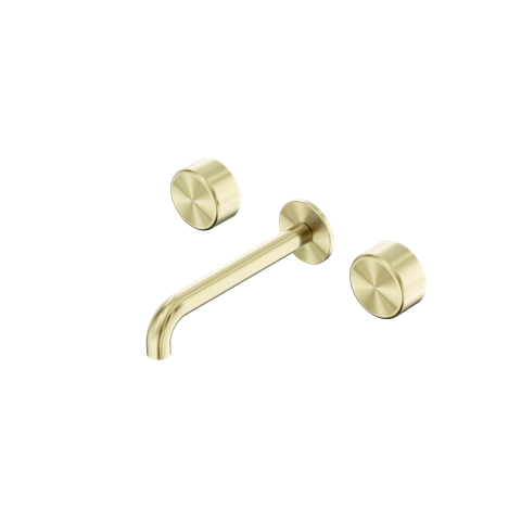 Serenity Wall Basin Set 160mm Spout With Metal Handle Brushed Gold