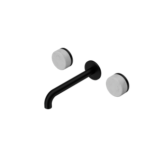 Serenity Wall Basin Set 185mm Spout With Carrara Handle Matte Black
