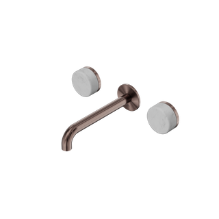 Serenity Wall Basin Set 185mm Spout With Carrara Handle Brushed Bronze