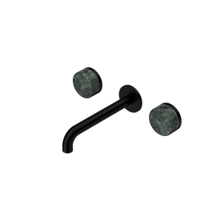 Serenity Wall Basin Set 185mm Spout With Verde Alpi Handle Matte Black