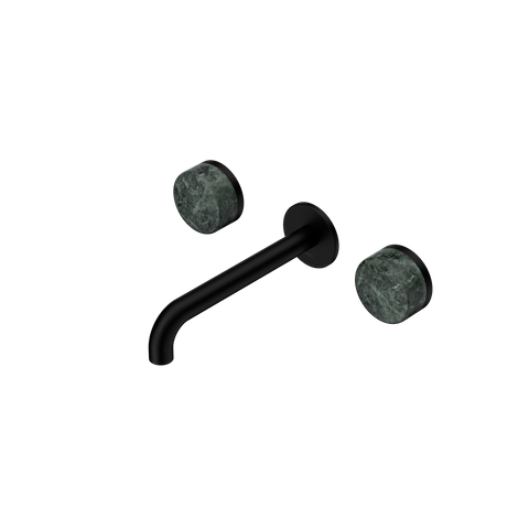 Serenity Wall Basin Set 185mm Spout With Verde Alpi Handle Matte Black