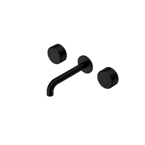 Serenity Wall Basin Set 185mm Spout With Metal Handle Matte Black