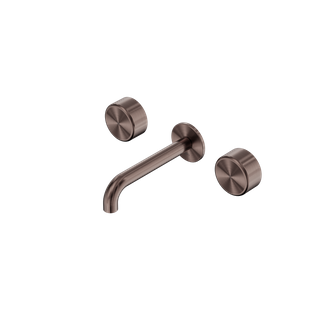 Serenity Wall Basin Set 185mm Spout With Metal Handle Brushed Bronze
