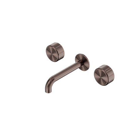 Serenity Wall Basin Set 185mm Spout With Metal Handle Brushed Bronze