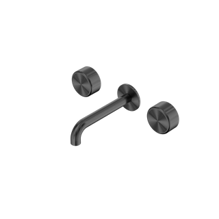 Serenity Wall Basin Set 185mm Spout With Metal Handle Gun Metal