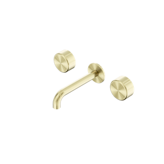 Serenity Wall Basin Set 185mm Spout With Metal Handle Brushed Gold