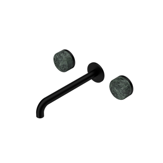 Serenity Wall Basin Set 220mm Spout With Verde Alpi Handle Matte Black
