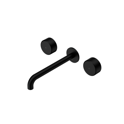 Serenity Wall Basin Set 220mm Spout With Metal Handle Matte Black