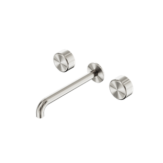 Serenity Wall Basin Set 220mm Spout With Metal Handle Brushed Nickel