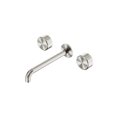 Serenity Wall Basin Set 220mm Spout With Metal Handle Brushed Nickel
