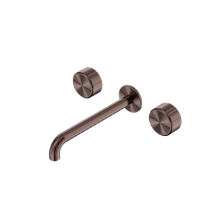 Serenity Wall Basin Set 220mm Spout With Metal Handle Brushed Bronze