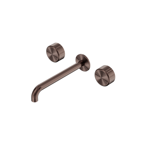 Serenity Wall Basin Set 220mm Spout With Metal Handle Brushed Bronze