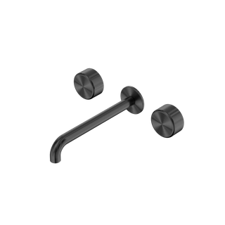 Serenity Wall Basin Set 220mm Spout With Metal Handle Gun Metal