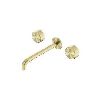 Serenity Wall Basin Set 220mm Spout With Metal Handle Brushed Gold