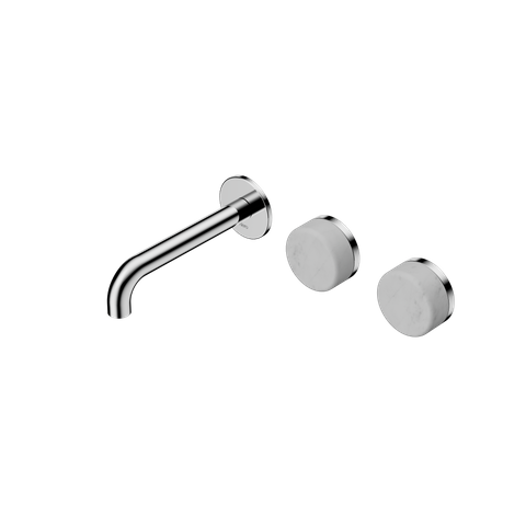 Serenity Wall Basin Set 160mm Offset Spout With Carrara Handle Chrome