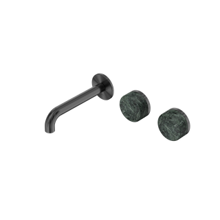 Serenity Wall Basin Set 160mm Offset Spout With Verde Alpi Handle Gun Metal