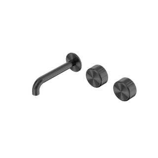 Serenity Wall Basin Set 160mm Offset Spout With Metal Handle Gun Metal