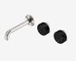 Serenity Wall Basin Set 160mm Offset Spout With Marquina Black Handle Brushed Ni