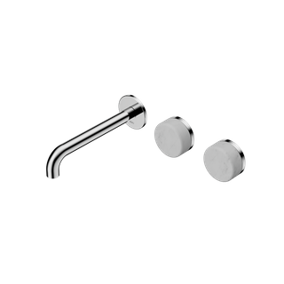 Serenity Wall Basin Set 185mm Offset Spout With Carrara Handle Chrome