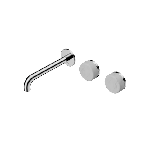Serenity Wall Basin Set 185mm Offset Spout With Carrara Handle Chrome