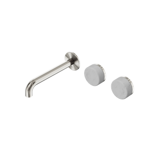 Serenity Wall Basin Set 185mm Offset Spout With Carrara Handle Brushed Nickel