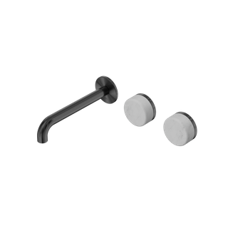 Serenity Wall Basin Set 185mm Offset Spout With Carrara Handle Gun Metal