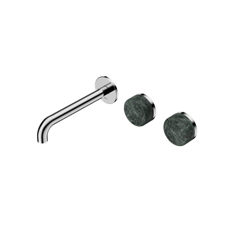 Serenity Wall Basin Set 185mm Offset Spout With Verde Alpi Handle Chrome