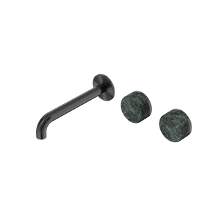Serenity Wall Basin Set 185mm Offset Spout With Verde Alpi Handle Gun Metal