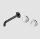 Serenity Wall Basin Set 185mm Offset Spout With Arabescato Corchia Handle Gun Me