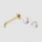 Serenity Wall Basin Set 185mm Offset Spout With Metal Handle Brushed Gold