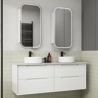FLAUTO MATTE WHITE 1500MM SINGLE BOWL WALL HUNG VANITY