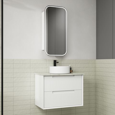 FLAUTO MATTE WHITE 750MM WALL HUNG VANITY