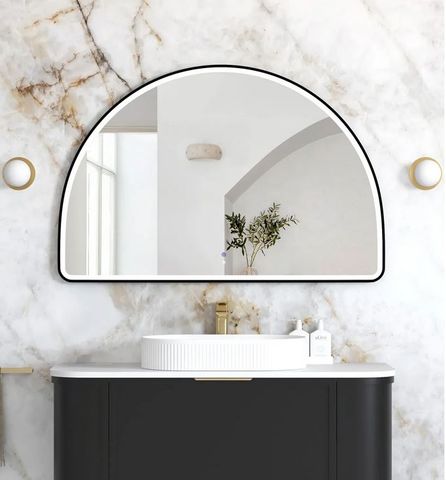 LED Moonlight Archie 800(H)x1200(W) Black Metal Frame Mirror