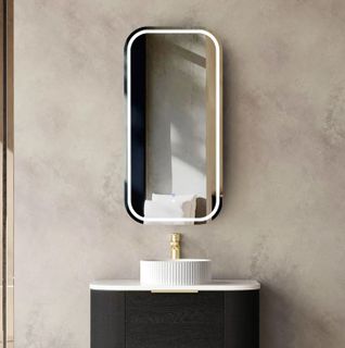 LED Newport 900(H)x450(W) Black Oak Shaving Cabinet - Premium Edition