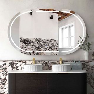 LED Bondi 1500(W)x900(H) Black Oak Shaving Cabinet - Premium Edition