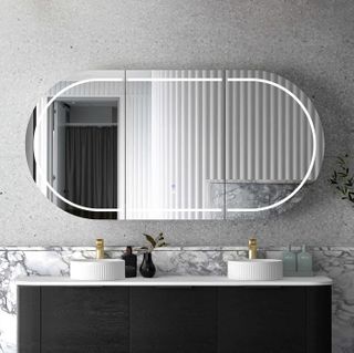 LED Bondi 1800(W)x900(H) Black Oak Shaving Cabinet - Premium Edition
