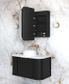 LED Newport 900(W)x750(H) Black Oak Shaving Cabinet - Premium Edition