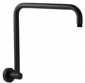 Ramsay Round Matte Black High Rise Shower Arm 350mm