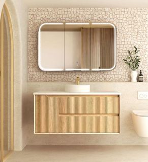 Byron Fluted 1200mm Woodland Oak Wall Hung Vanity