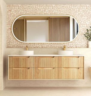 Byron Fluted 1800mm Woodland Oak Wall Hung Vanity