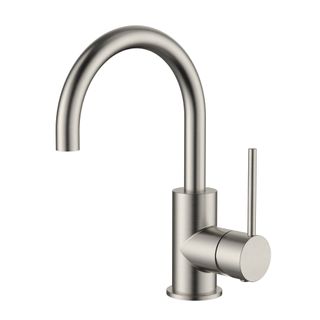 Star Mini Brushed Nickel 35mm Gooseneck Basin Mixer