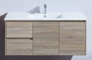 ROYCE 1200MM WALL HUNG VANITY NATURAL TIMBER LHD