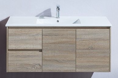 ROYCE 1200MM WALL HUNG VANITY NATURAL TIMBER LHD