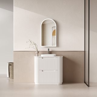 Curva Matte White 900 Floor Mount Vanity