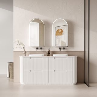 Curva Matte White 1800 Floor Mount Vanity