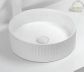 Fluted Round Gloss White Basin 360*360*115mm