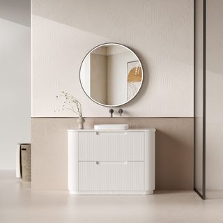 Curva Matte White 1200 Floor Mount Vanity