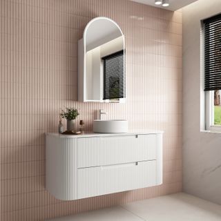 Curva Matte White 1200mm Wall Hung Vanity