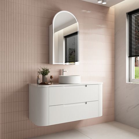 Curva Matte White 1200mm Wall Hung Vanity